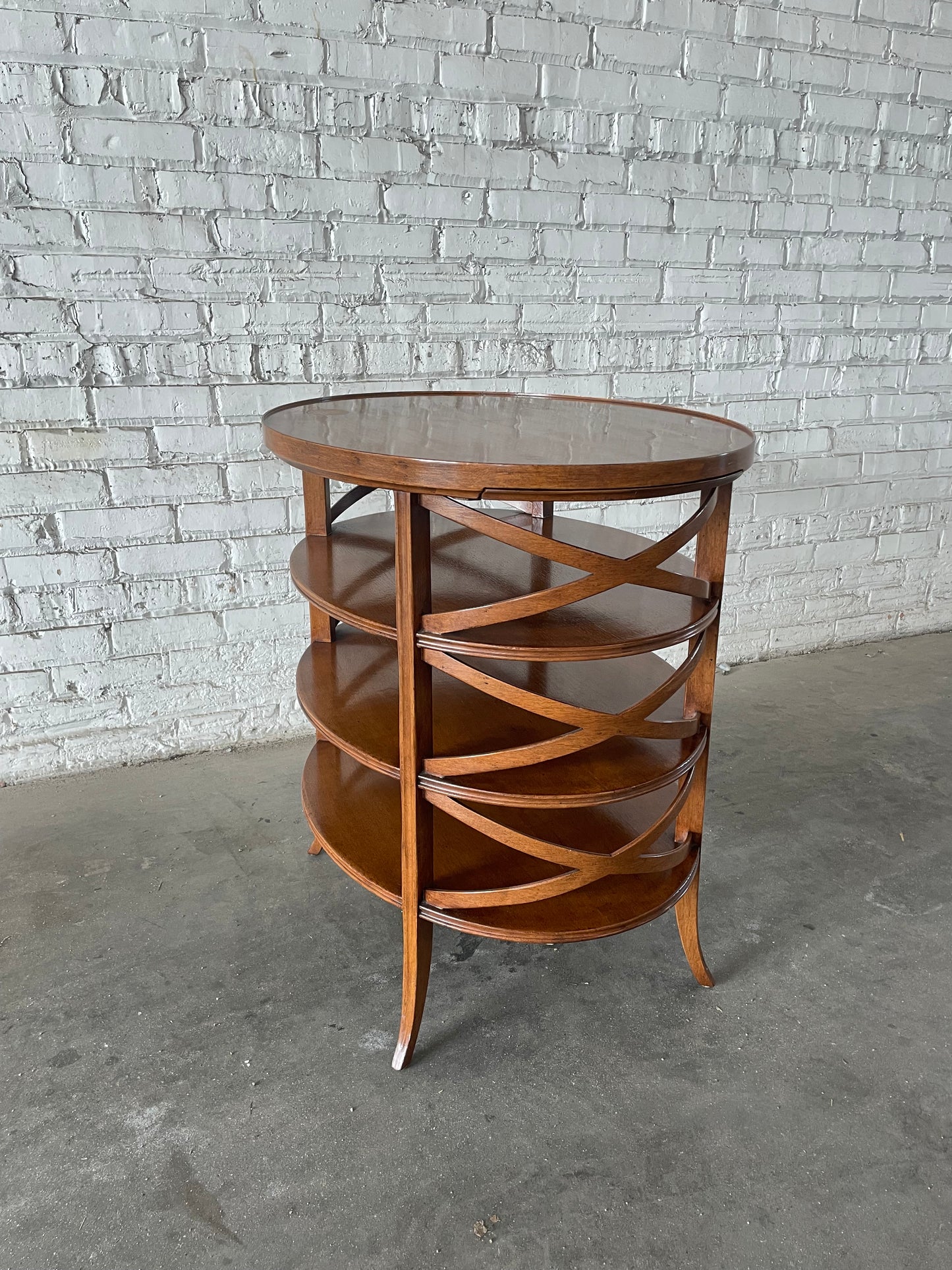 Erika Brunson for Dessin Fournir Traversa Oval Tiered Side Table