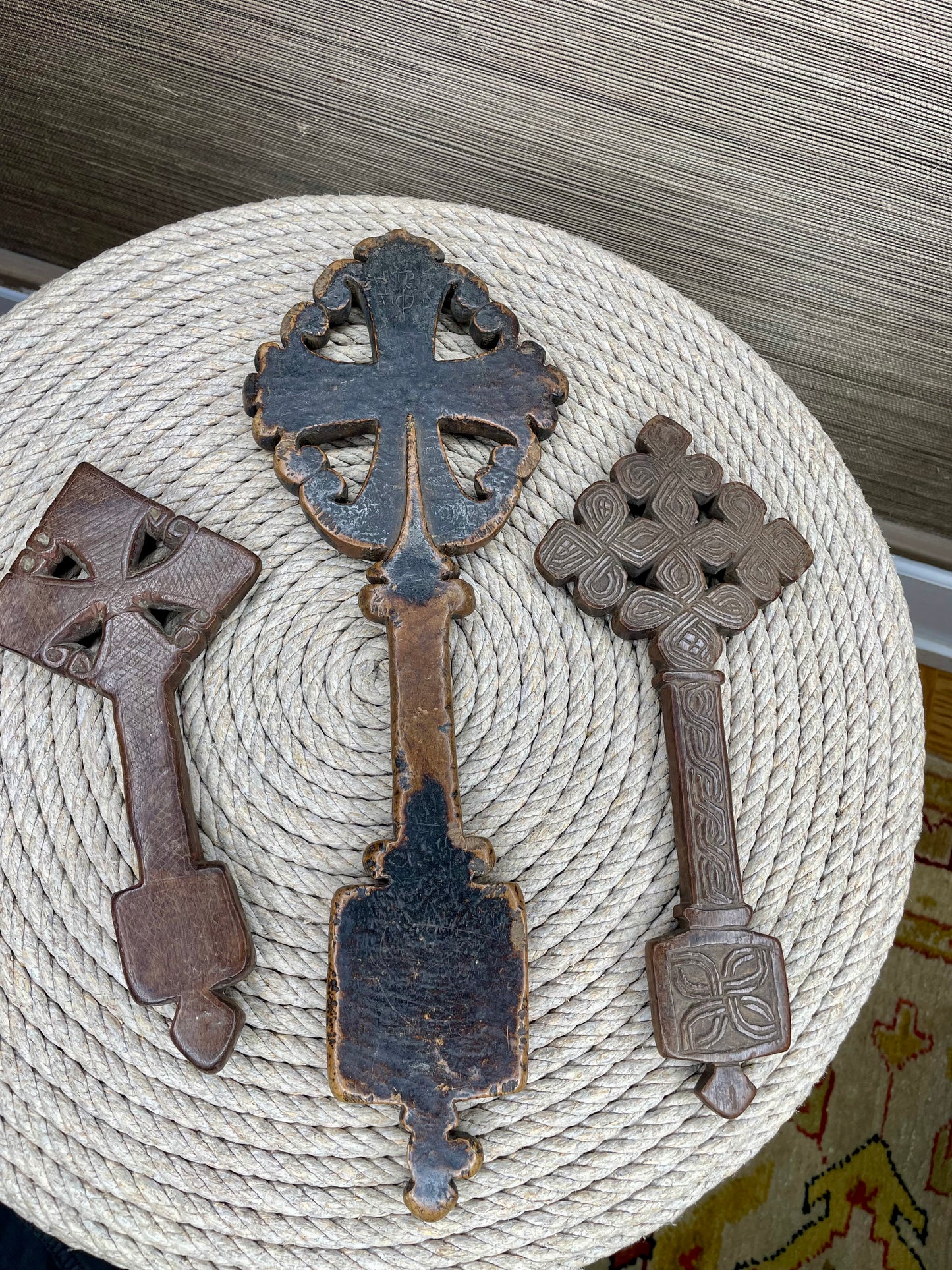 Antique Ethiopian Wooden Coptic Mäsqäl Crosses