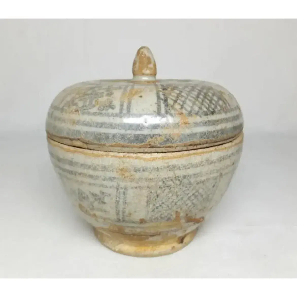 15th Century Thai Sawankhalok and Kalong Ceramic Covered Boxes