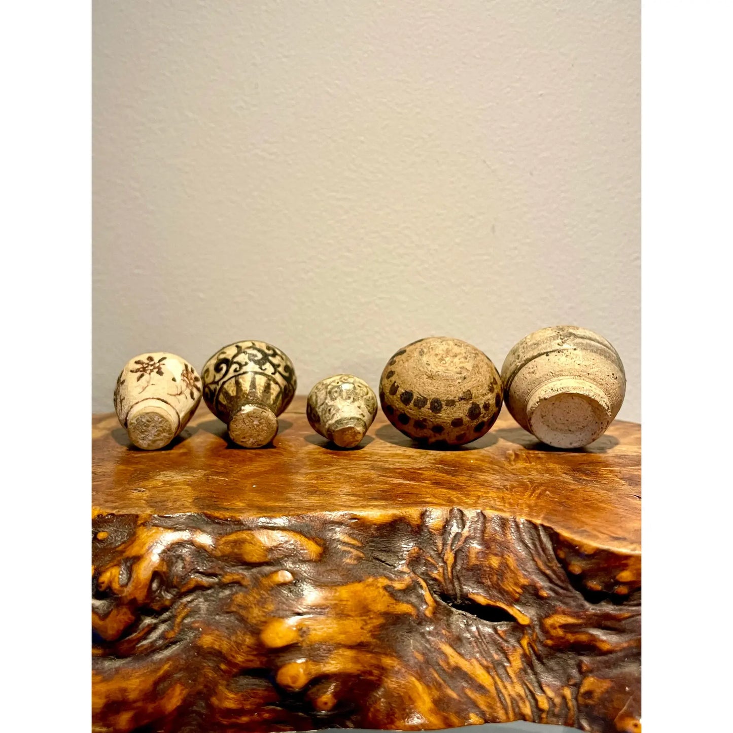 15th Century Thai Sawankhalok Ceramic Vessels - a Set of 5