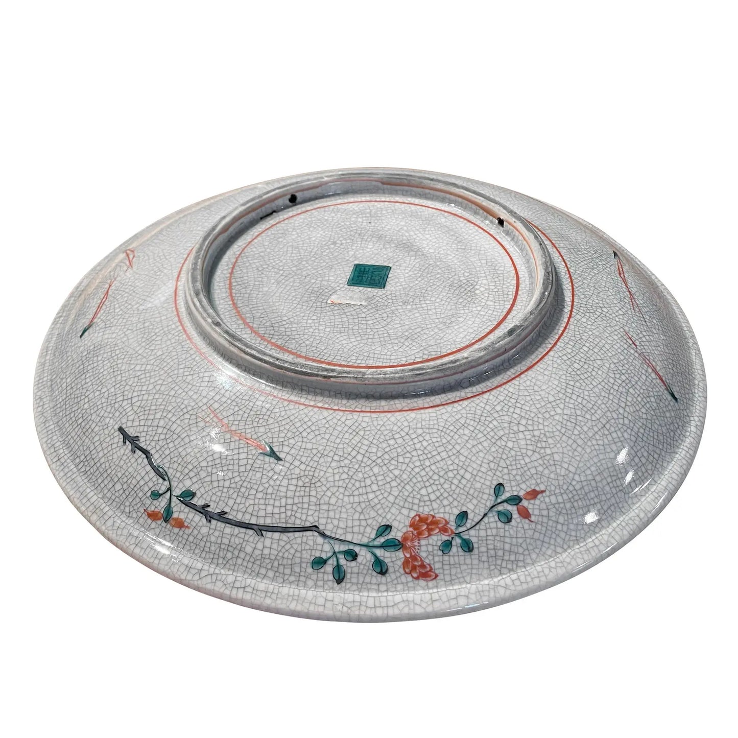 19th Century Japanese Edo Kutani Porcelain Charger With Rabbits