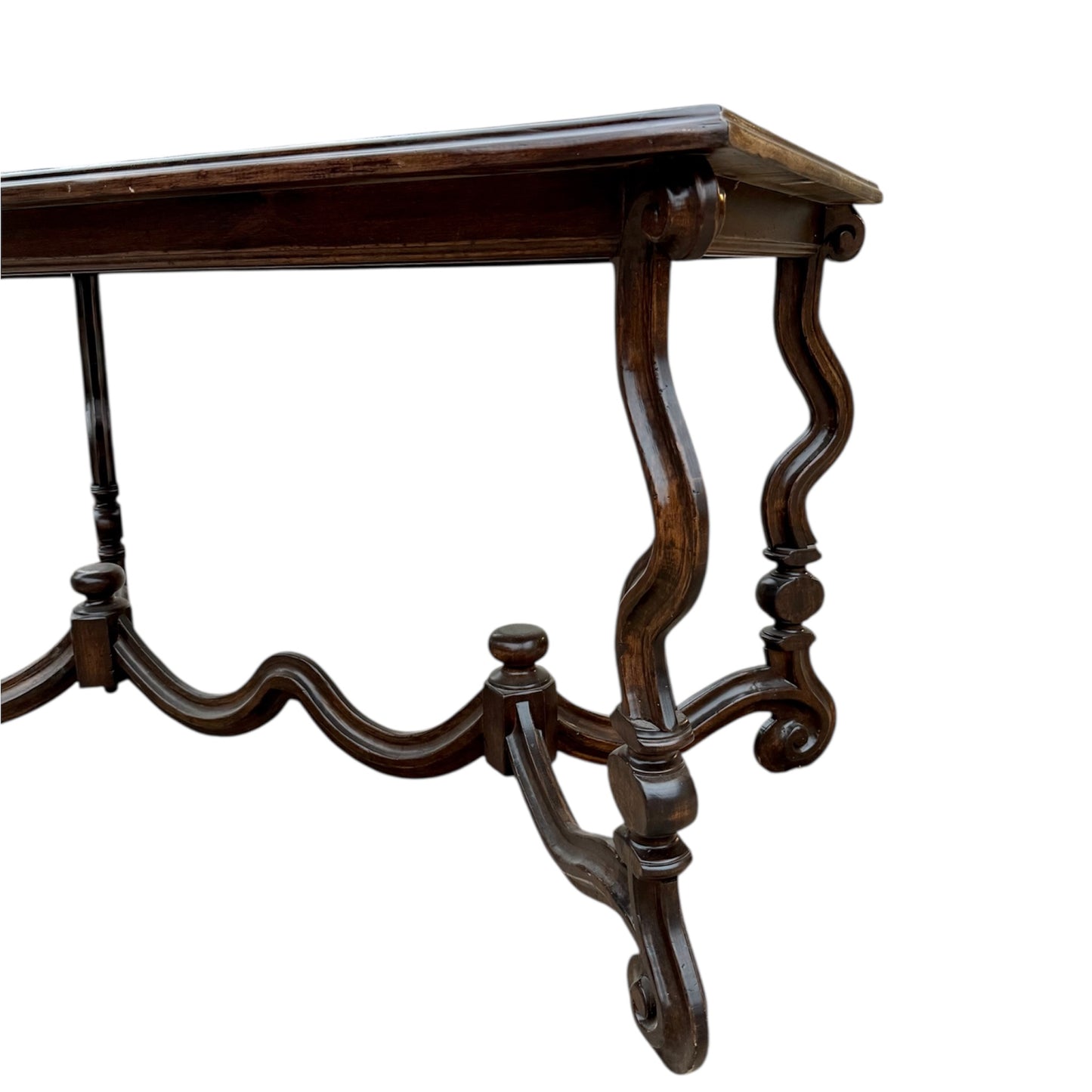 Dennis and Leen Louis XIV Os De Mouton Style Walnut Console Table