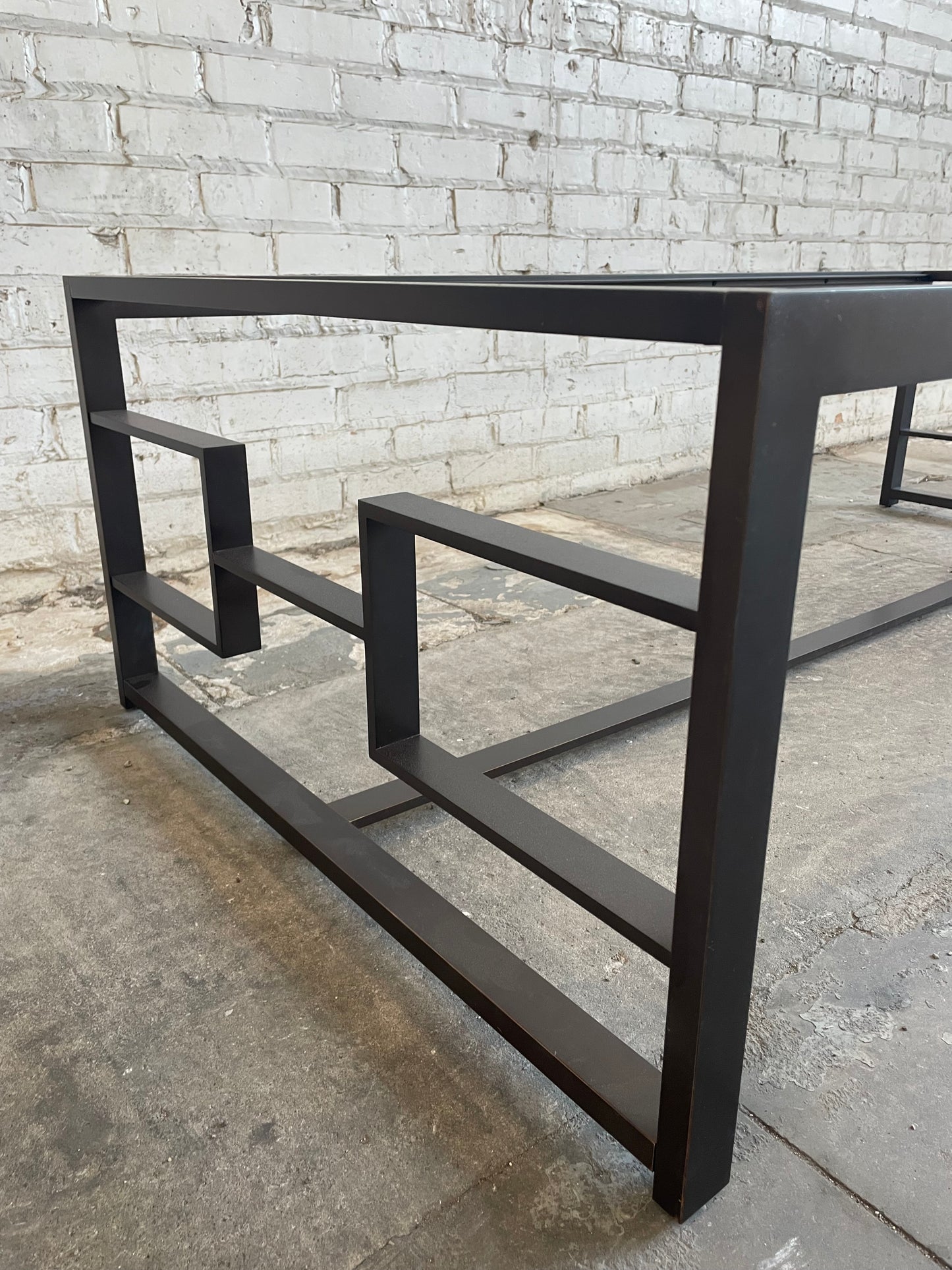 Holly Hunt Modern Bronze Rectangular H Coffee Table