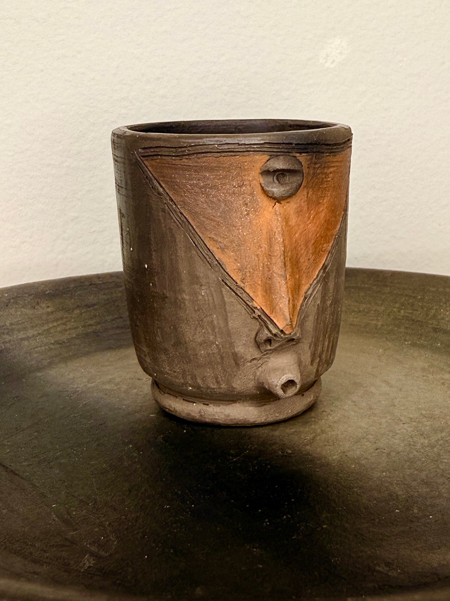 Mexican Surrealist Mezcal Clay Shot Glasses and Tray