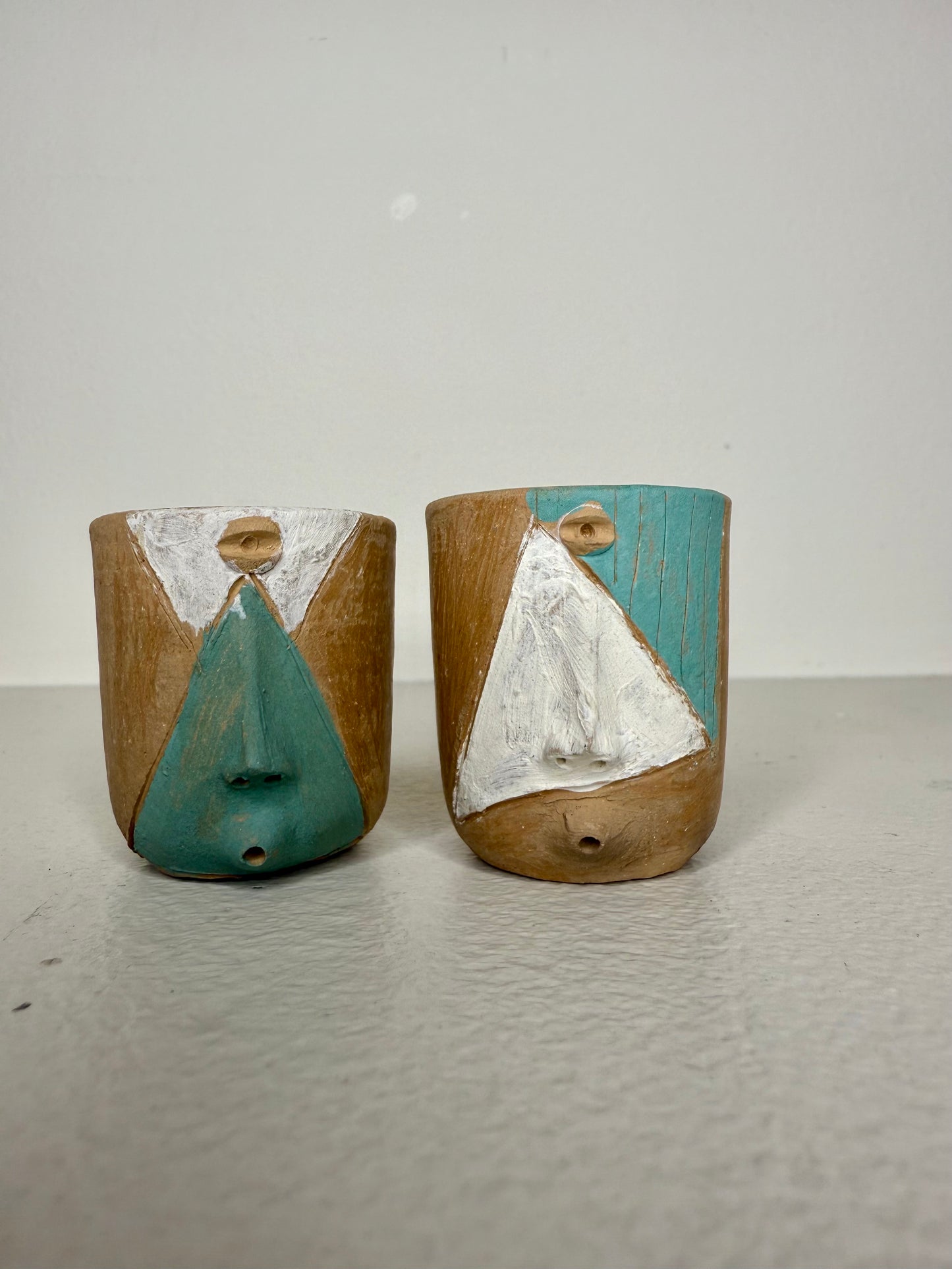 Mexican Surrealist Mezcal Clay Shot Glasses