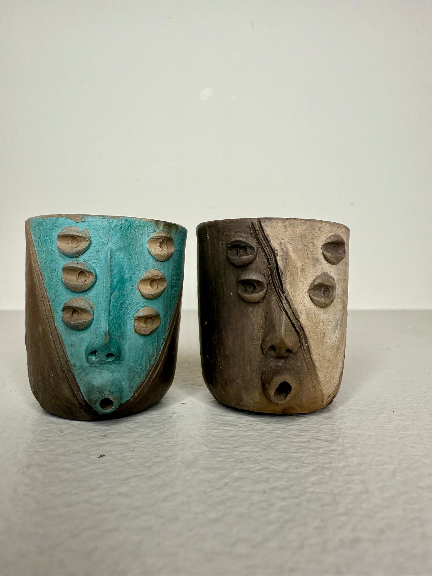Mexican Surrealist Mezcal Clay Shot Glasses