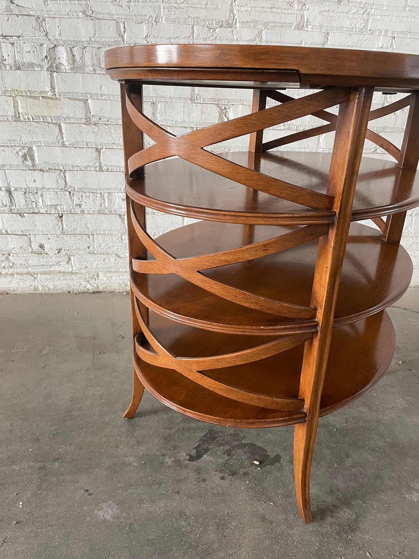 Erika Brunson for Dessin Fournir Traversa Oval Tiered Side Table