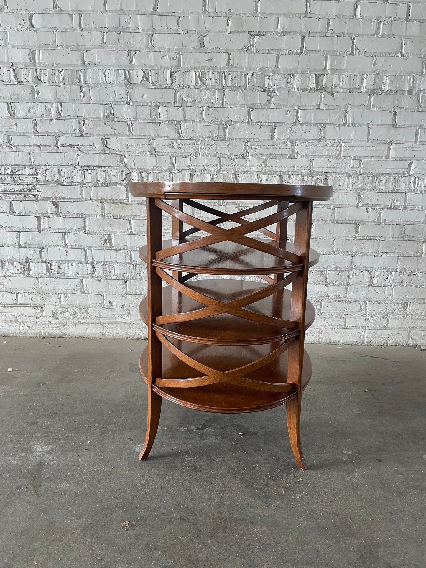 Erika Brunson for Dessin Fournir Traversa Oval Tiered Side Table