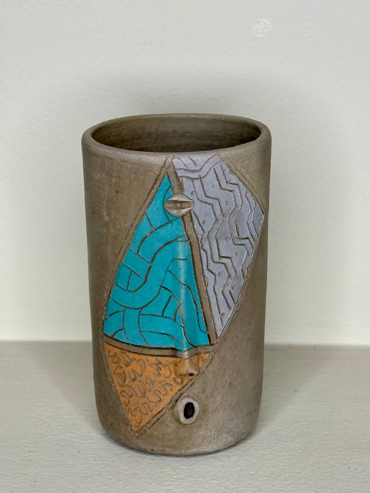 Mexican Modern Surrealist Painted Cups