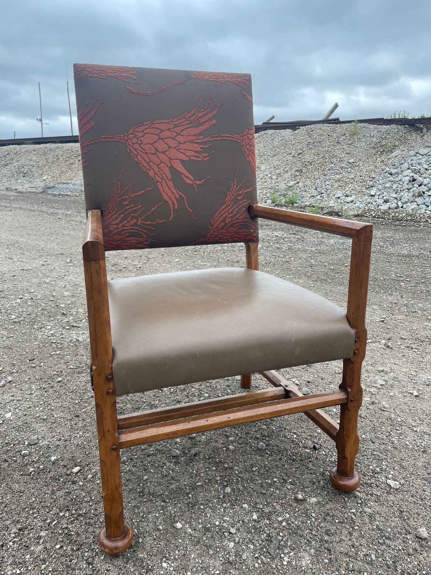 Dessin Fournir Spanish Mission Style Leather Dining Arm Chairs