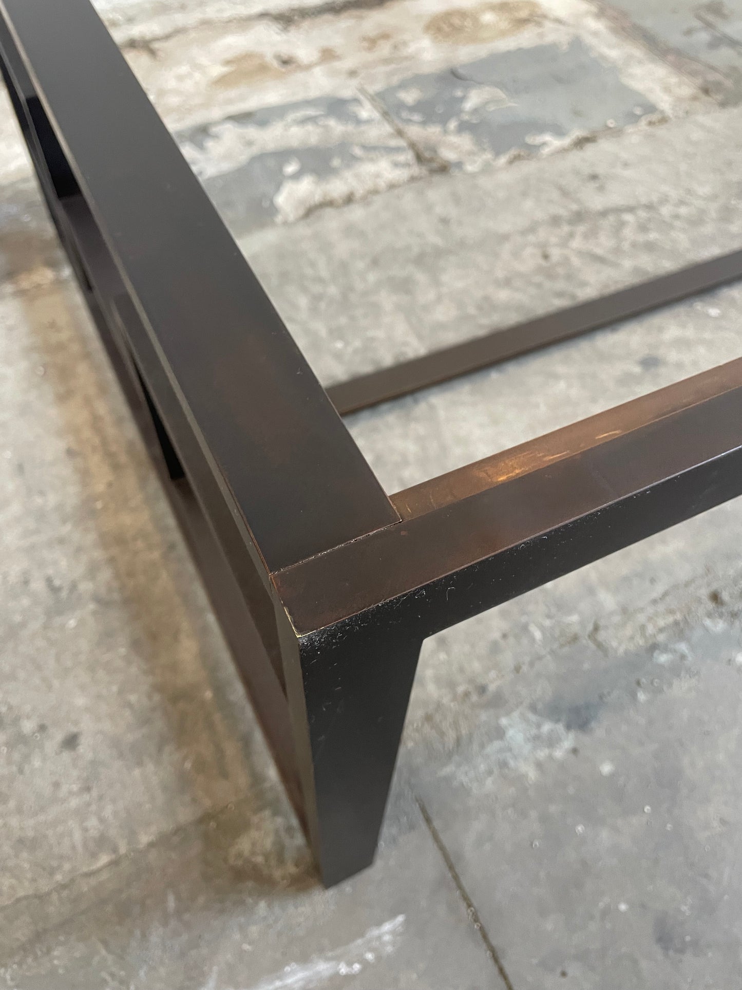 Holly Hunt Modern Bronze Rectangular H Coffee Table