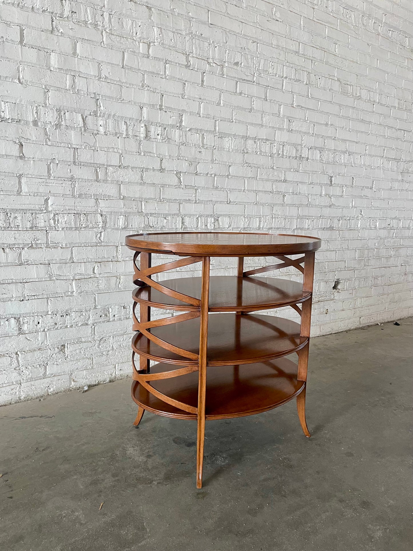 Erika Brunson for Dessin Fournir Traversa Oval Tiered Side Table