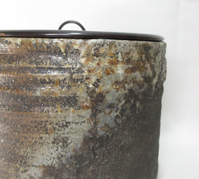 Antique Japanese Bizen Mizusashi Tea Ceremony Water Vessel