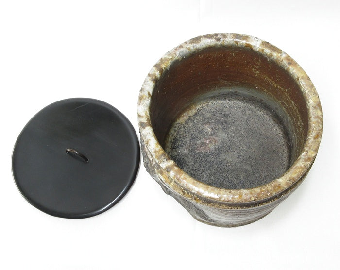 Antique Japanese Bizen Mizusashi Tea Ceremony Water Vessel