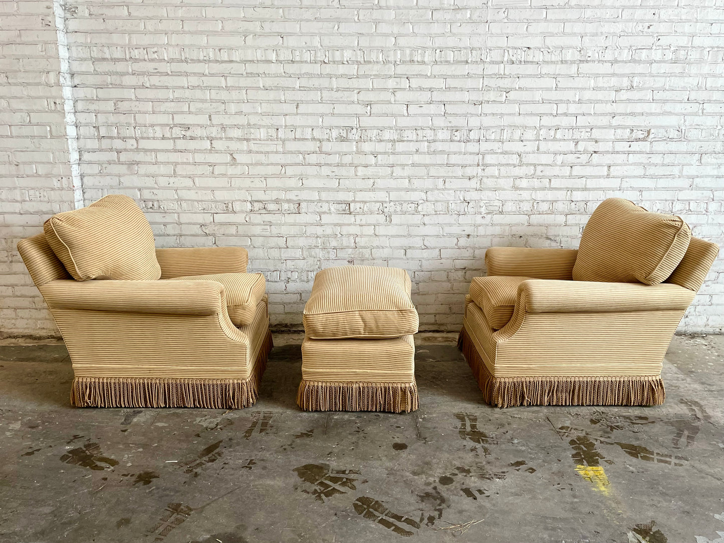George Smith Scroll Arm Signature Chairs With Ottoman