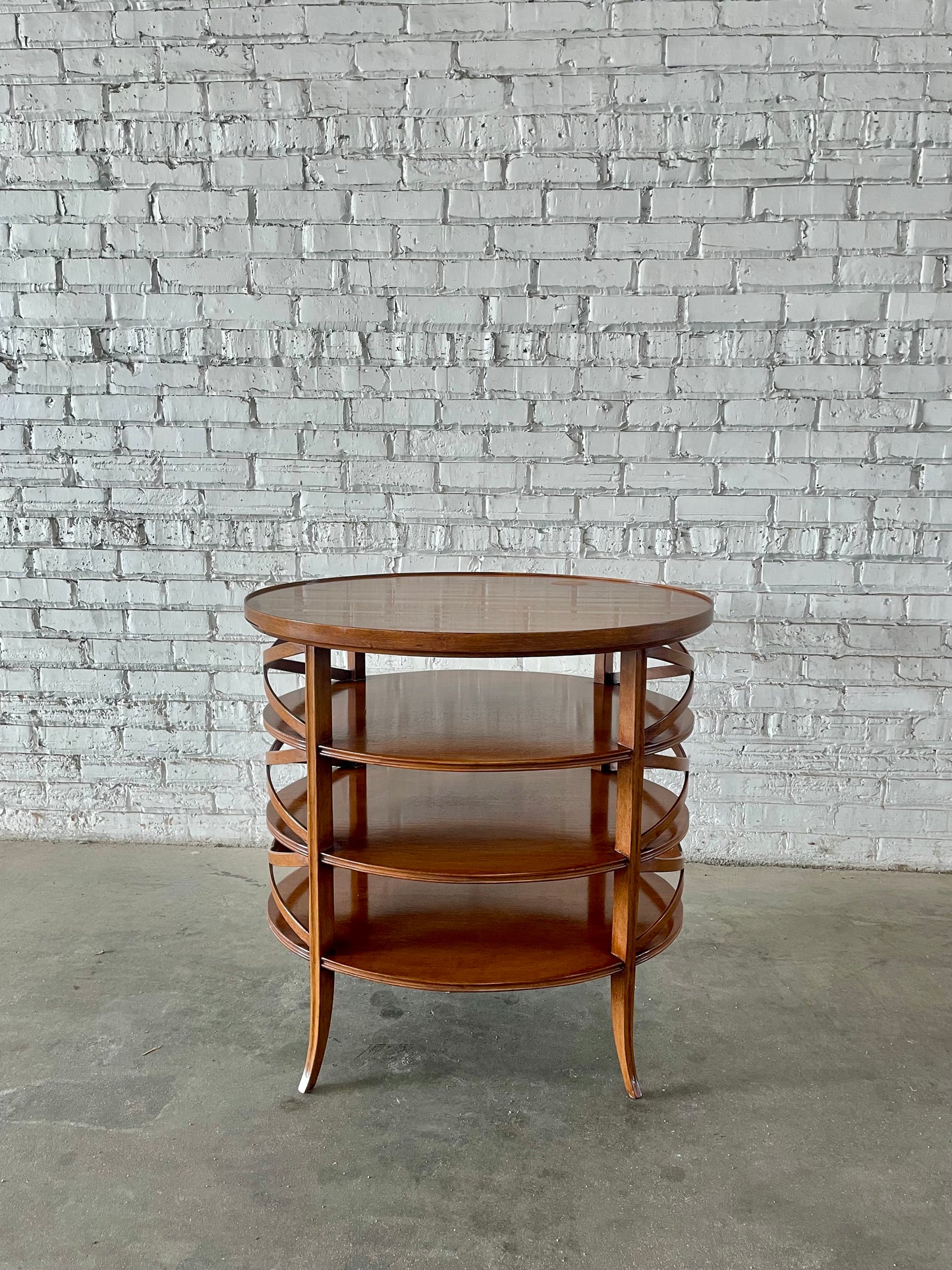 Erika Brunson for Dessin Fournir Traversa Oval Tiered Side Table