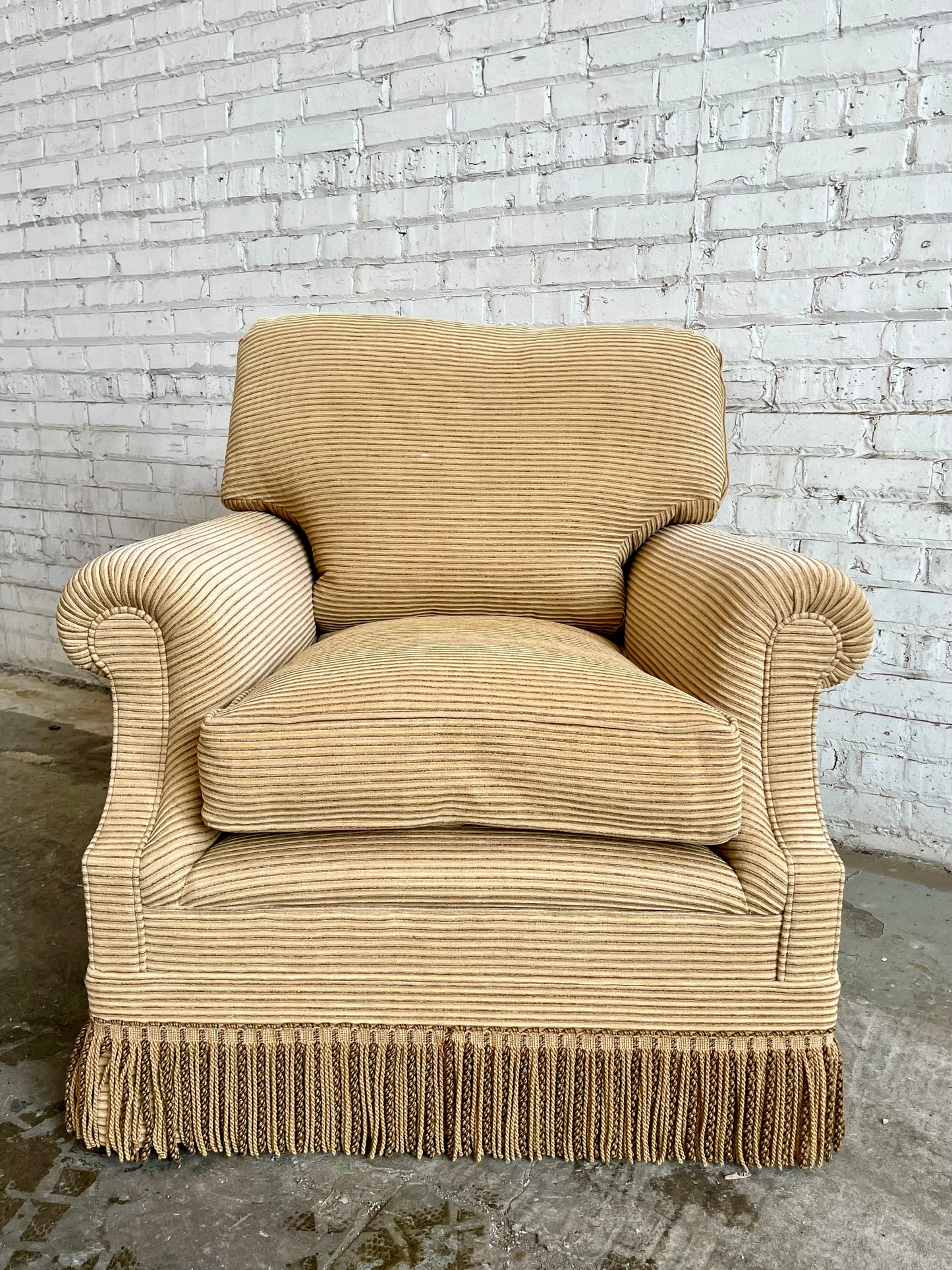 George Smith Scroll Arm Signature Chairs With Ottoman
