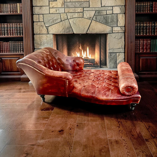 George Smith Aspinall Leather Chaise