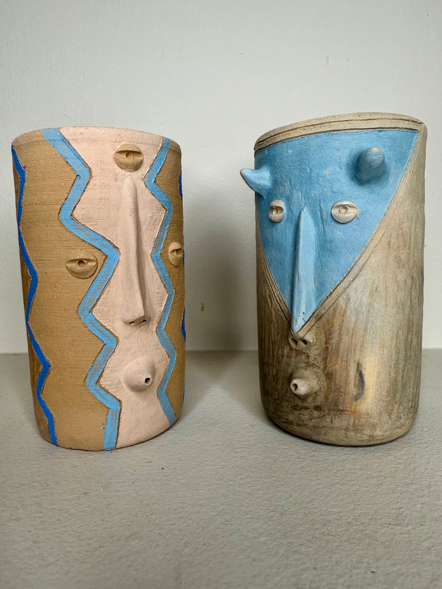 Mexican Modern Surrealist Painted Cups