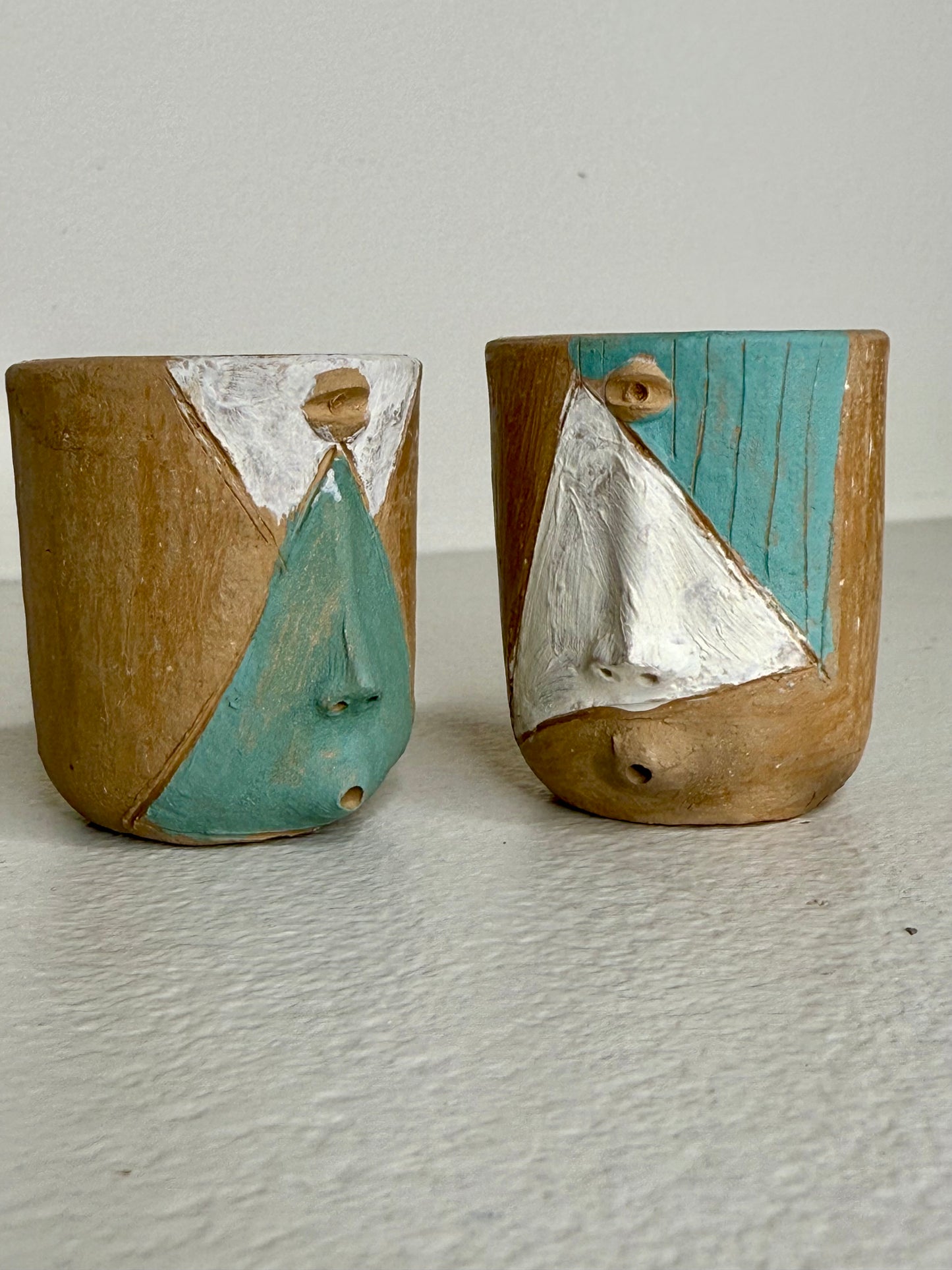 Mexican Surrealist Mezcal Clay Shot Glasses