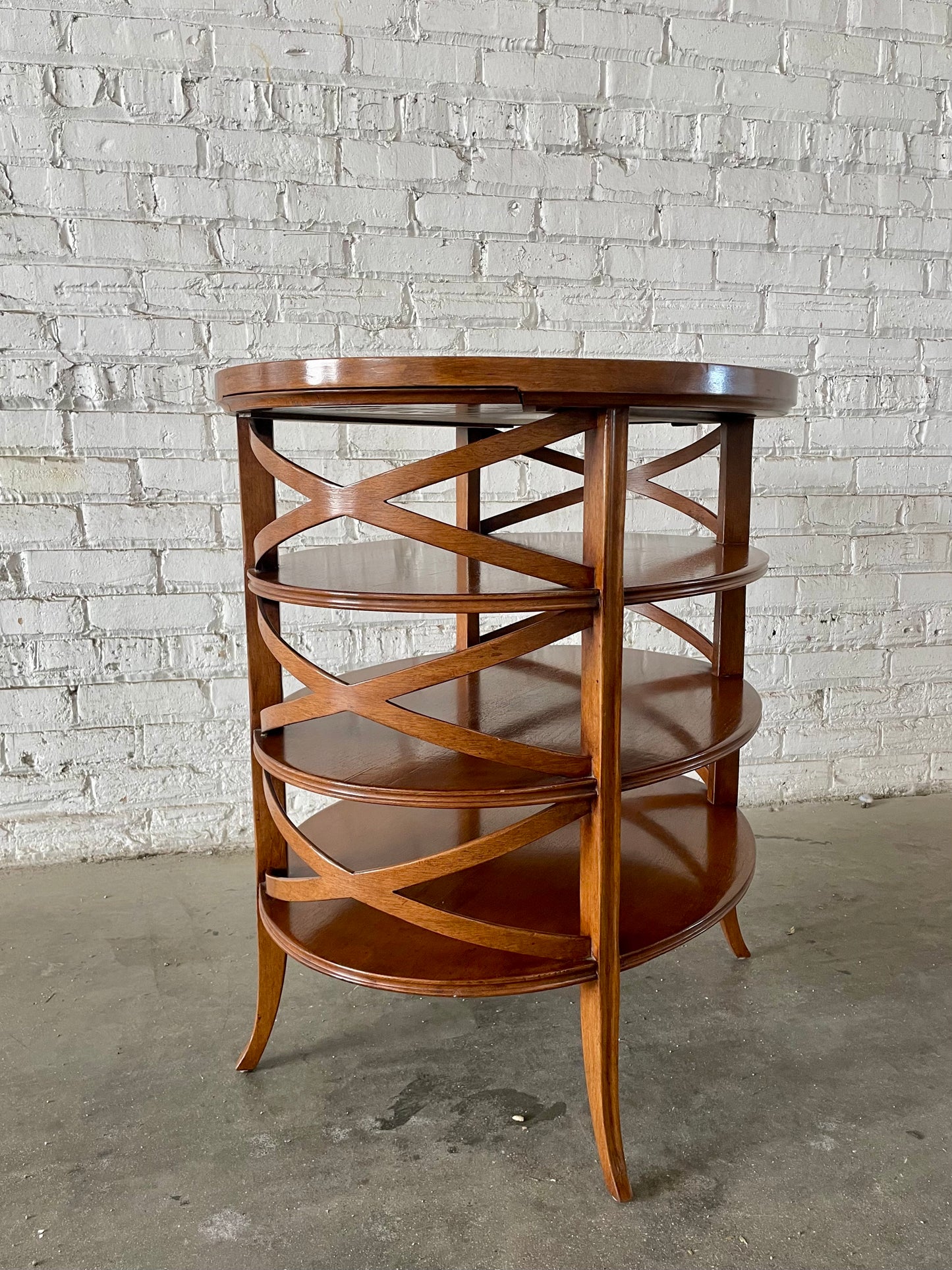 Erika Brunson for Dessin Fournir Traversa Oval Tiered Side Table