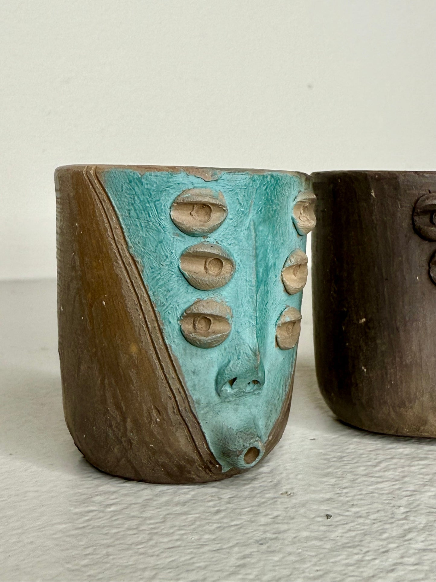 Mexican Surrealist Mezcal Clay Shot Glasses