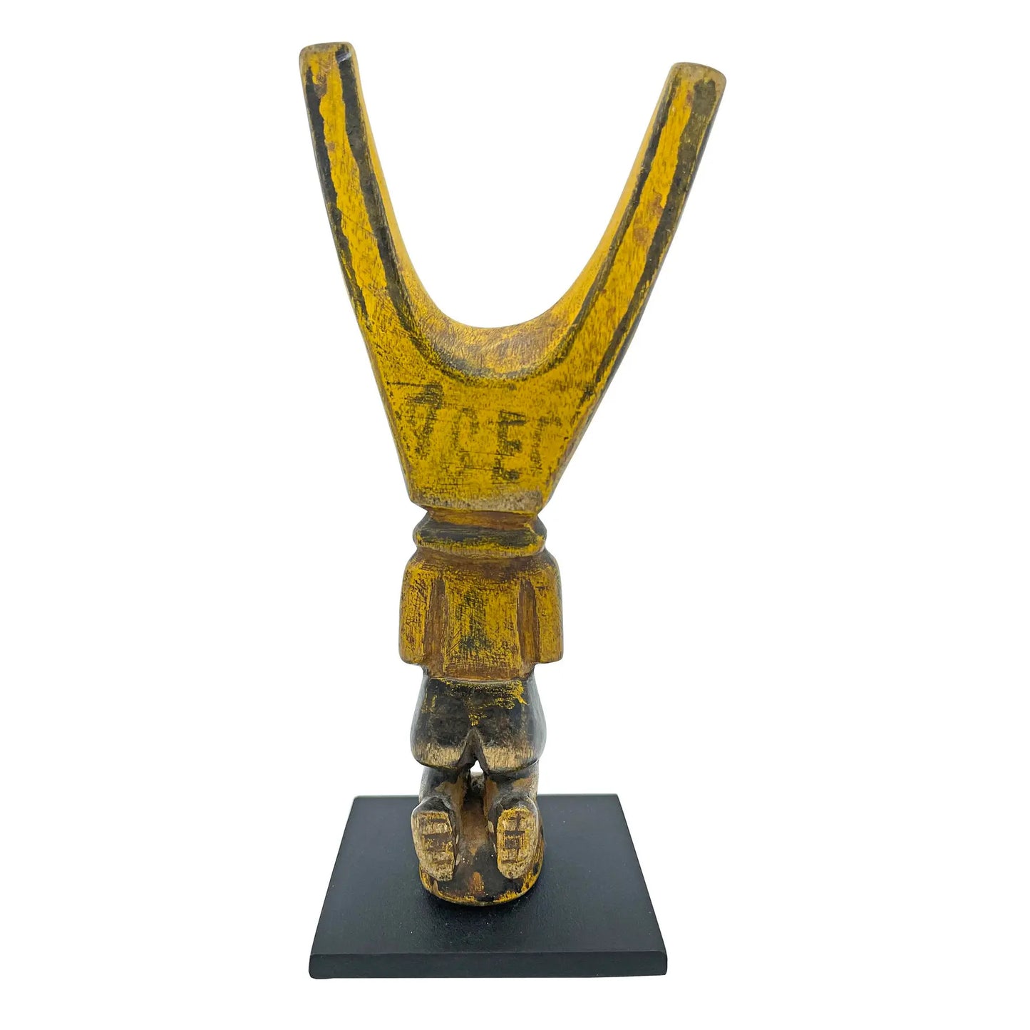 African Carved Soccer Player Slingshot