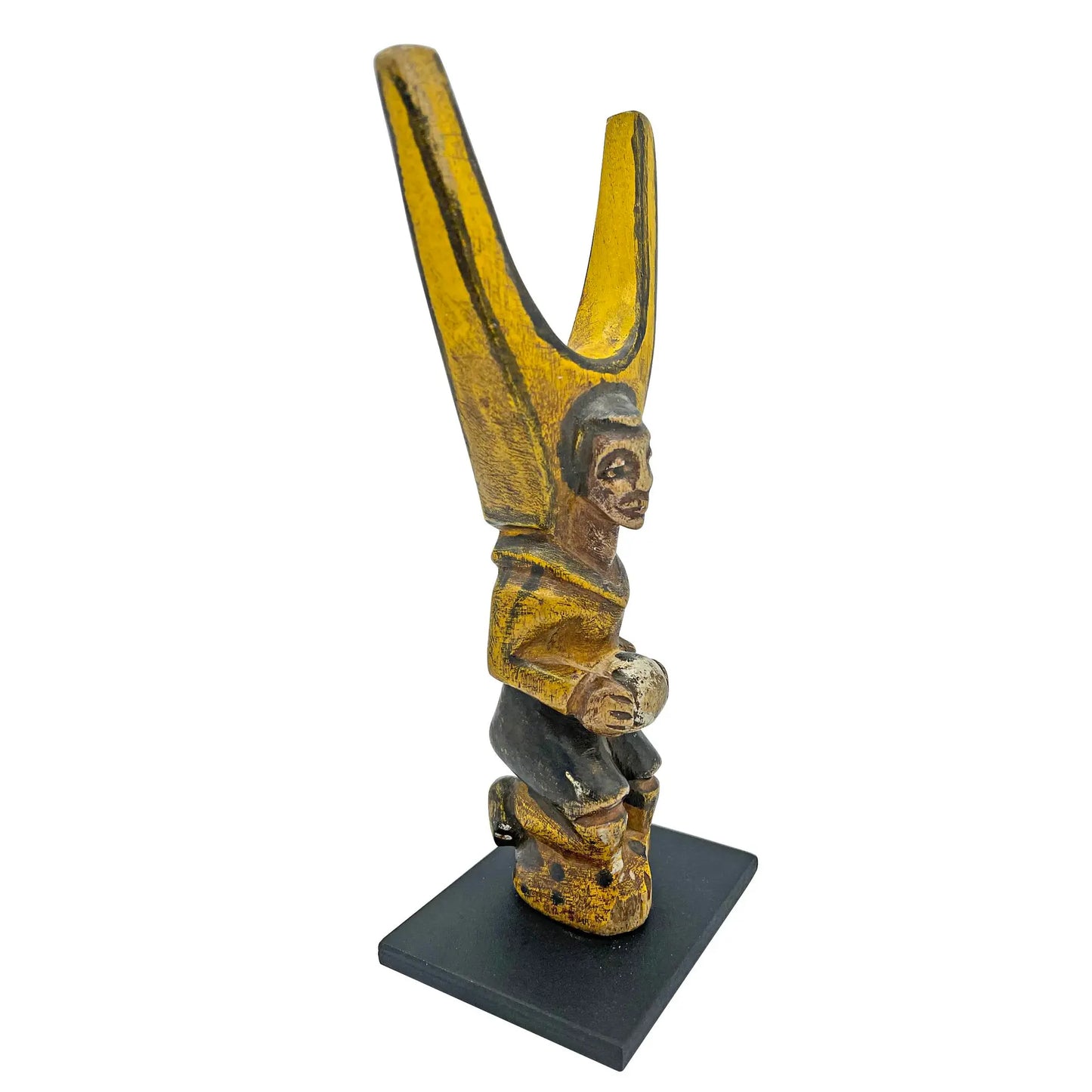 African Carved Soccer Player Slingshot