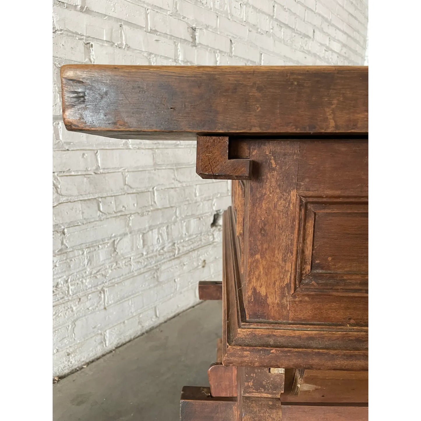 Antique Alpine Oak Tavern Jogl Table