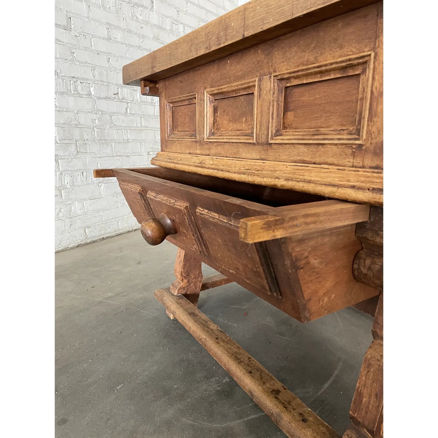 Antique Alpine Oak Tavern Jogl Table