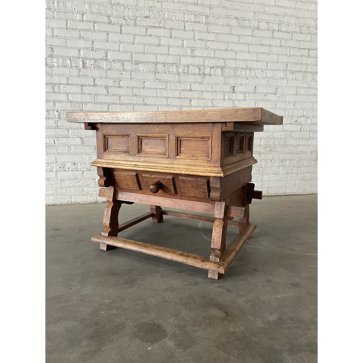 Antique Alpine Oak Tavern Jogl Table