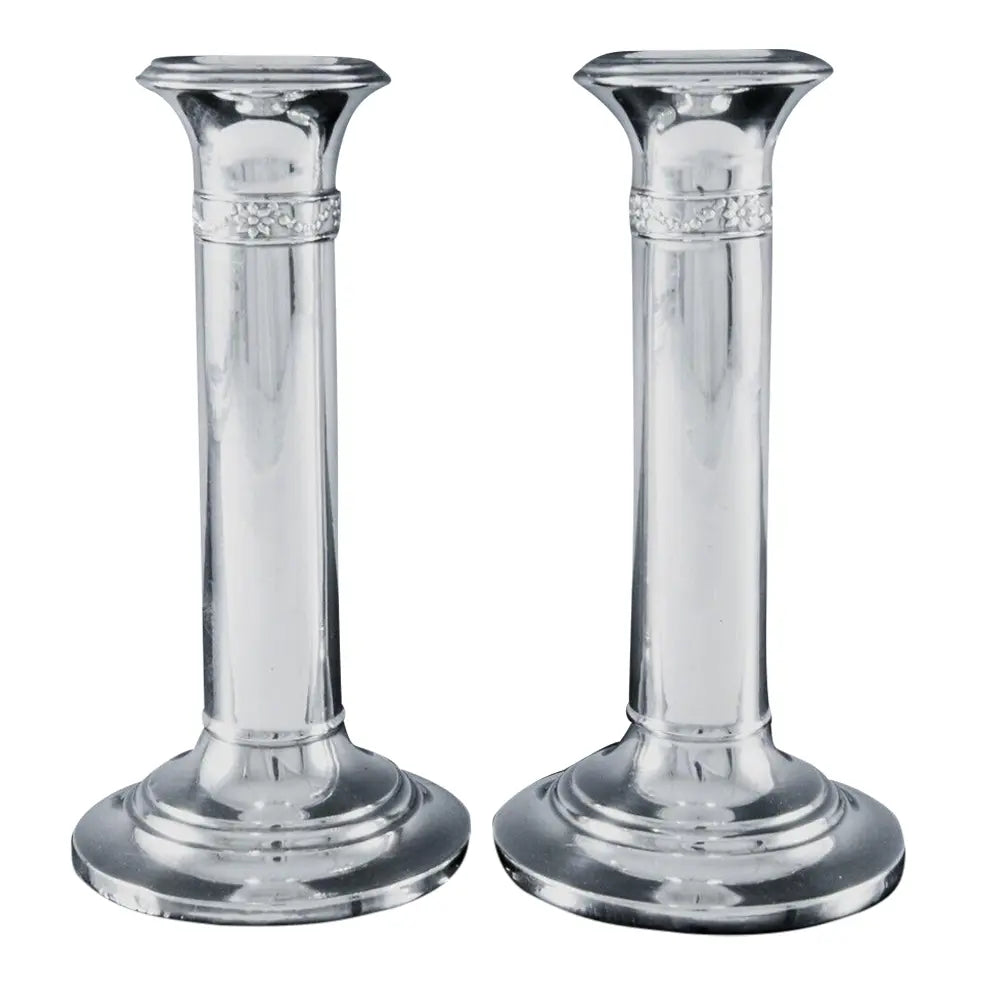 Antique English Edwardian Sterling Silver Candlesticks