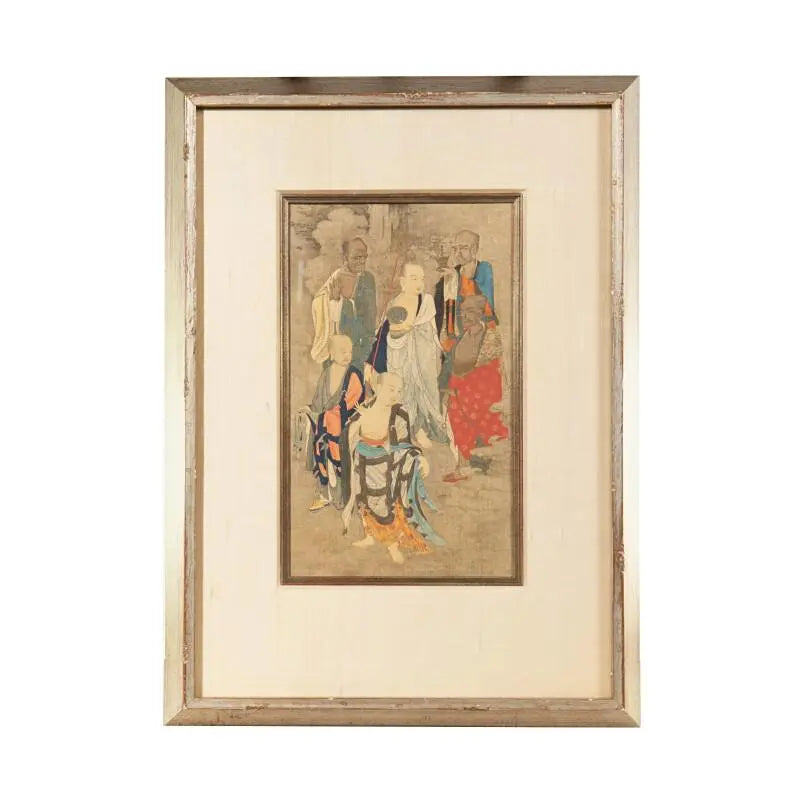 Antique Japanese Buddhist Framed Collotype Prints