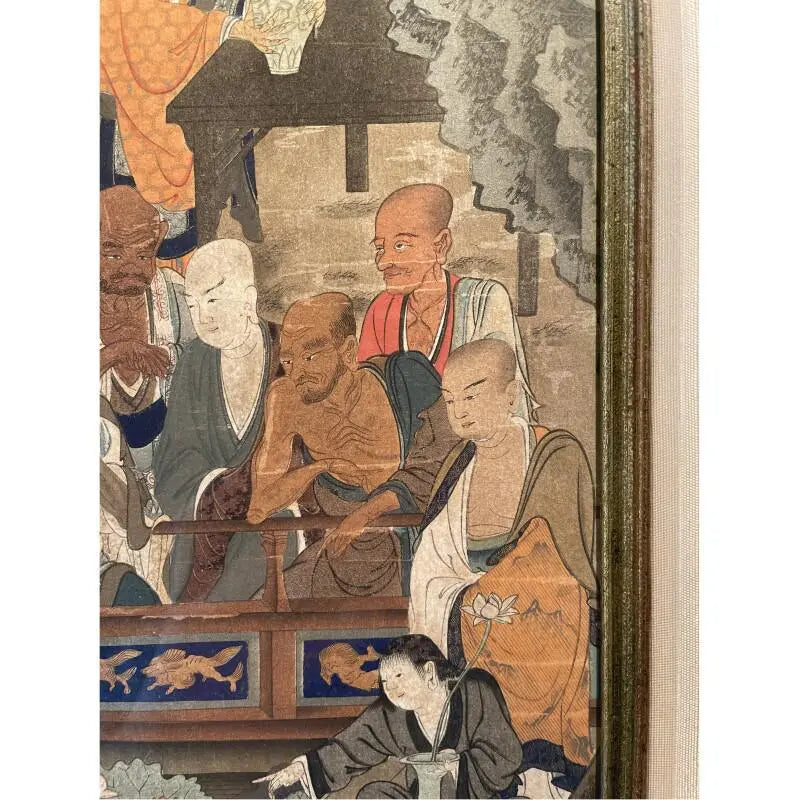 Antique Japanese Buddhist Framed Collotype Prints