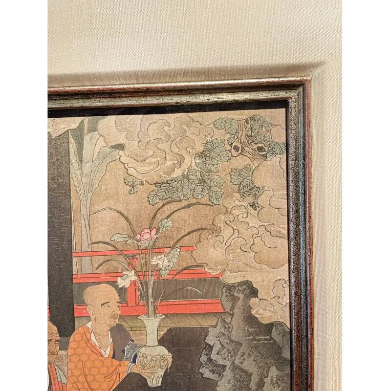 Antique Japanese Buddhist Framed Collotype Prints