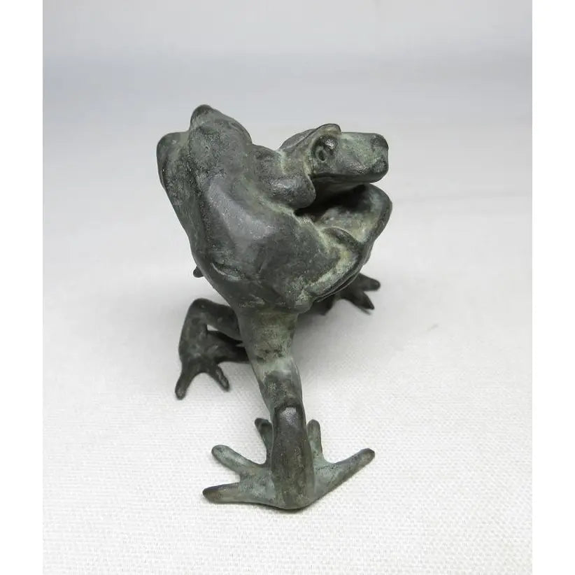Antique Japanese Copper Sumo Wrestling Frogs
