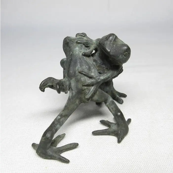 Antique Japanese Copper Sumo Wrestling Frogs