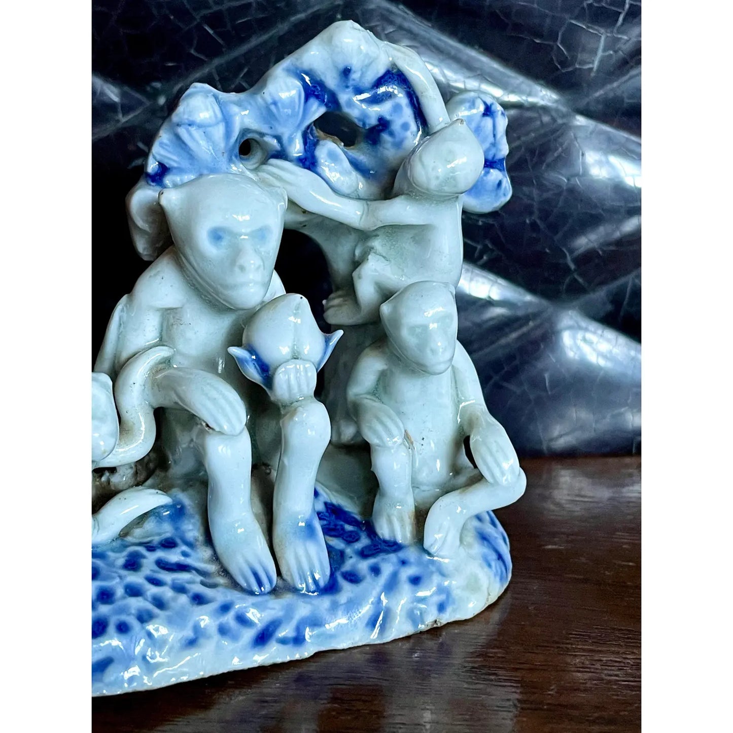 19th Century Japanese Hirado Porcelain Monkey Family
