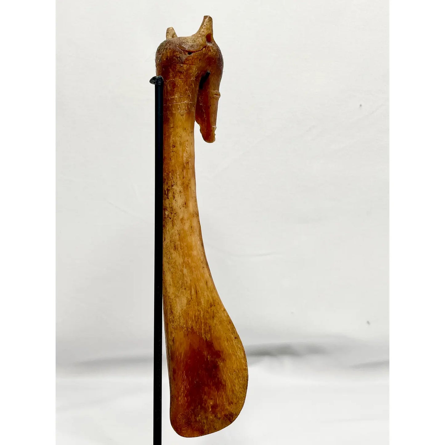 Antique Papua New Guinea Azera Banana Scraper Spoon on Stand