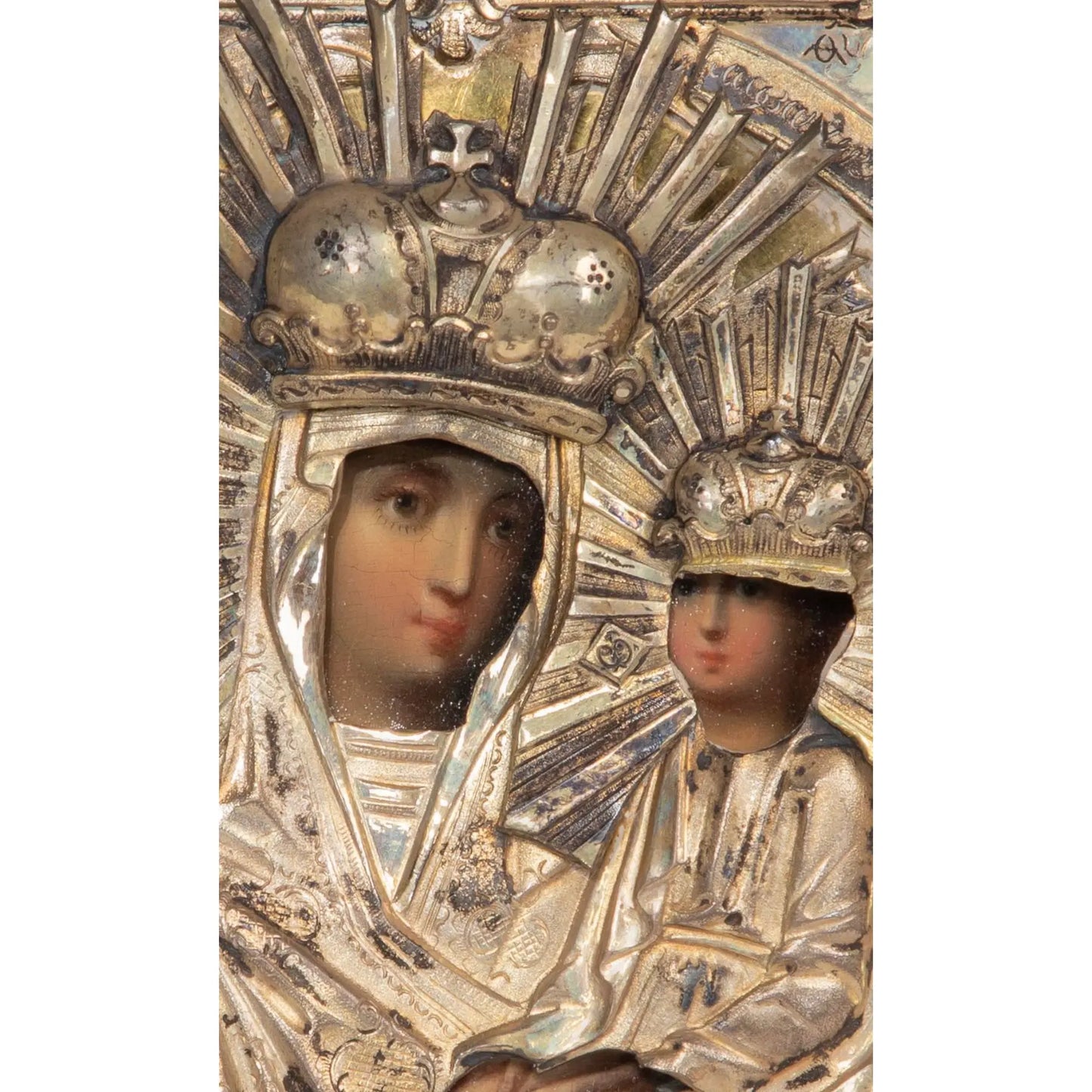 Antique Russian Framed Silver Icon Circa 1840