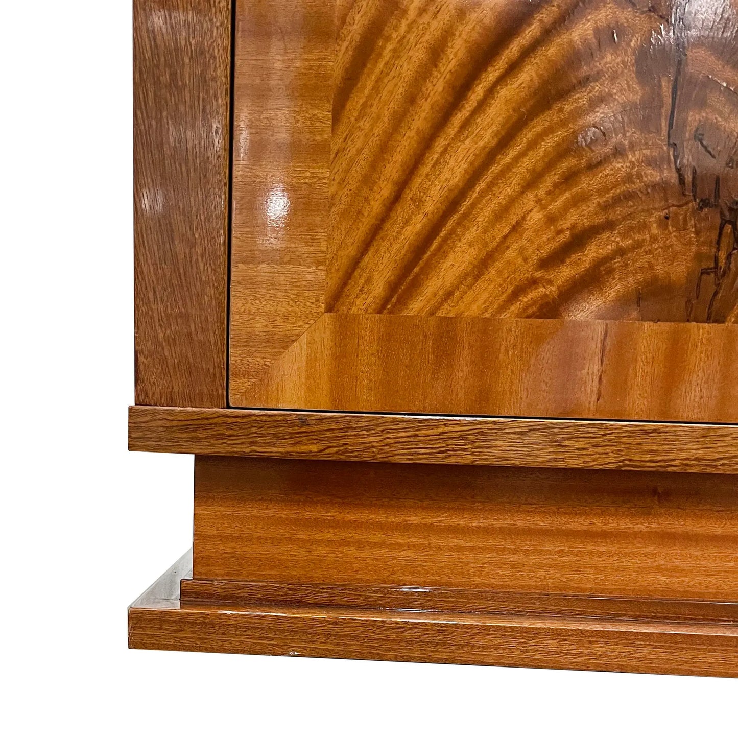 Art Deco Flame Mahogany Bar Cabinet