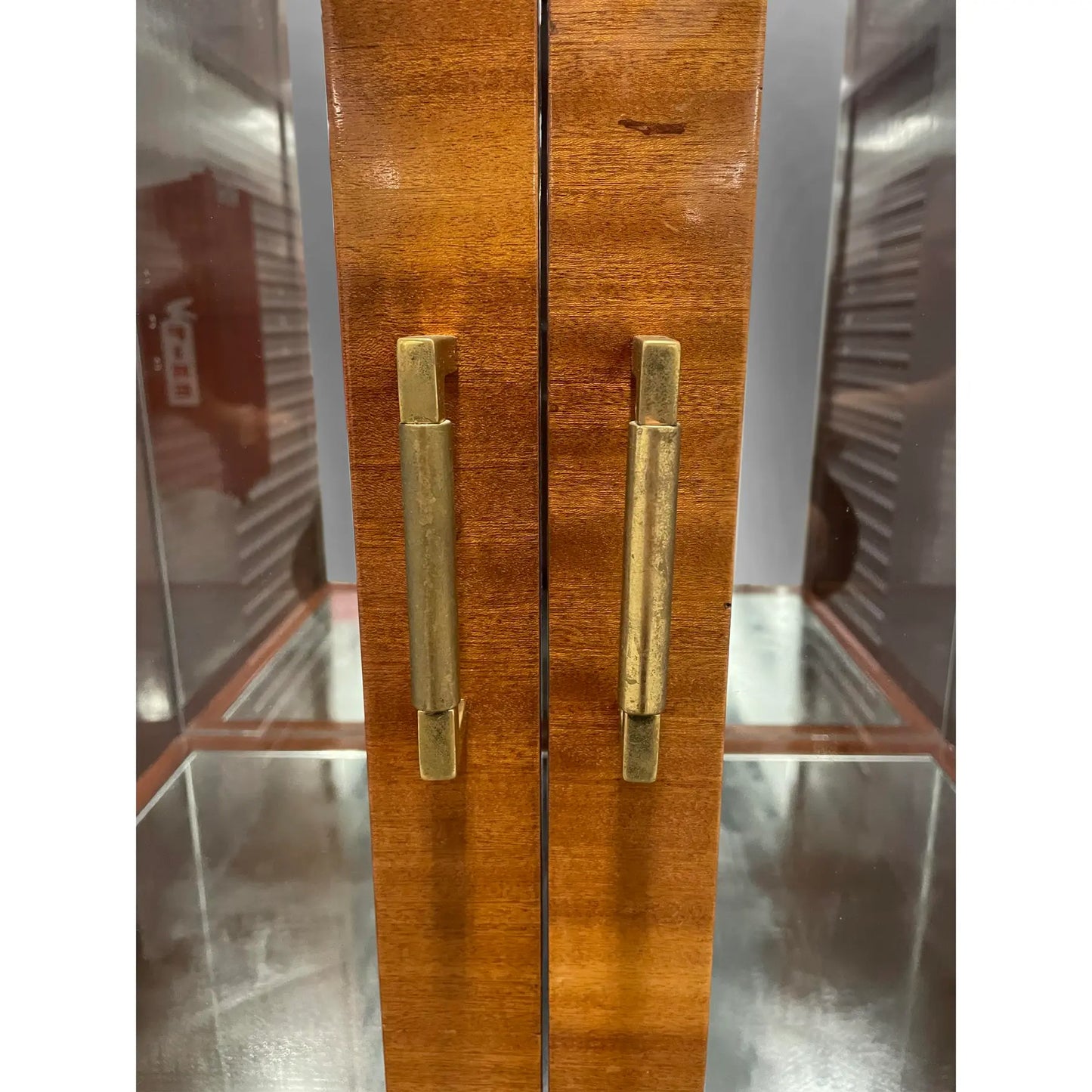 Art Deco Flame Mahogany Bar Cabinet