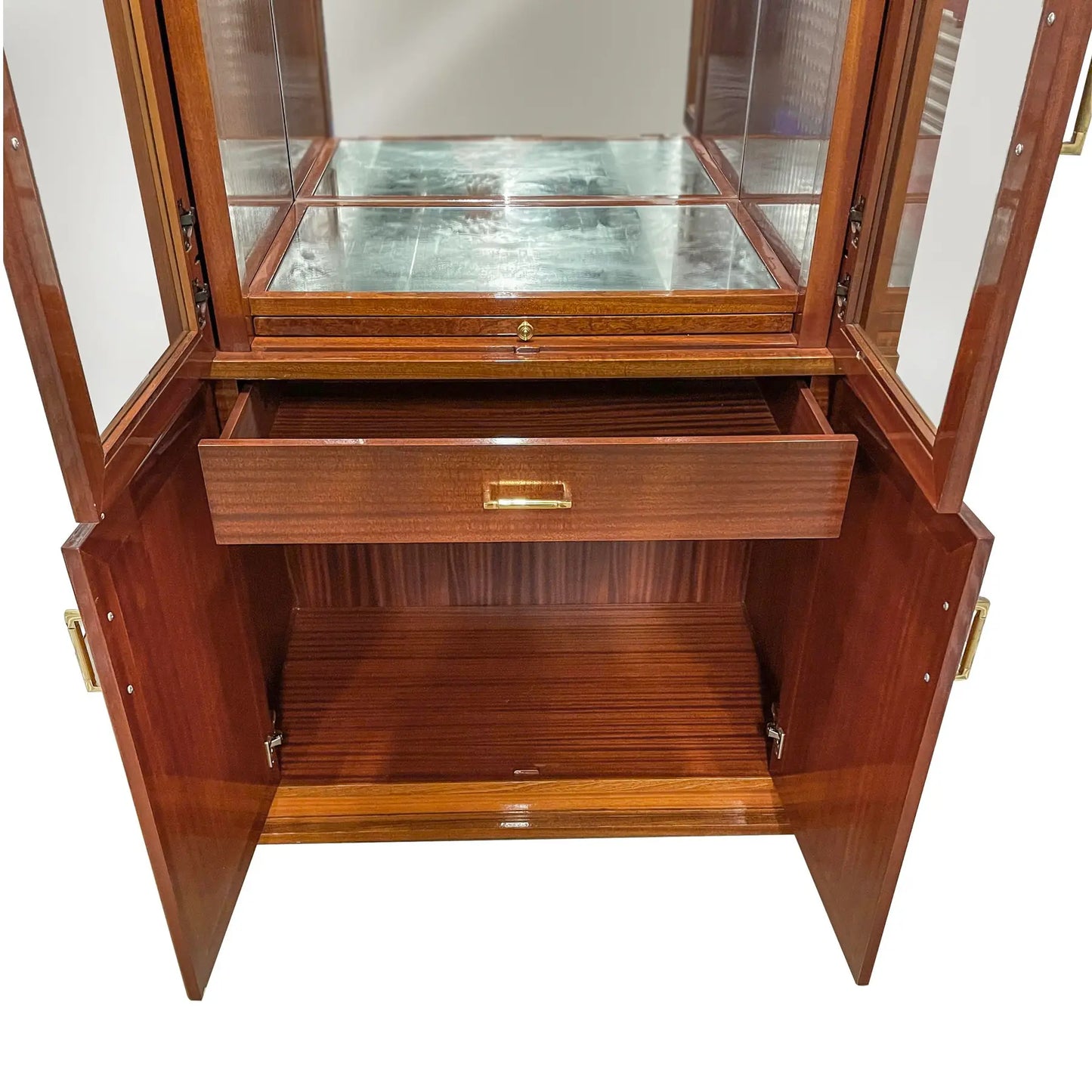 Art Deco Flame Mahogany Bar Cabinet
