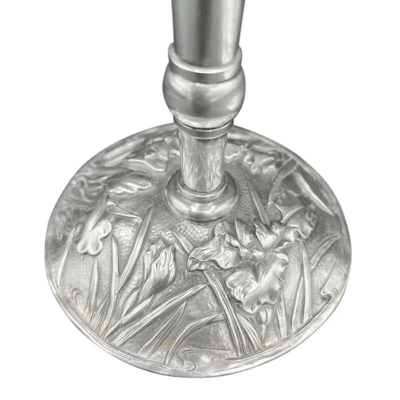 Japanese Art Nouveau Sterling Iris Trumpet Vases