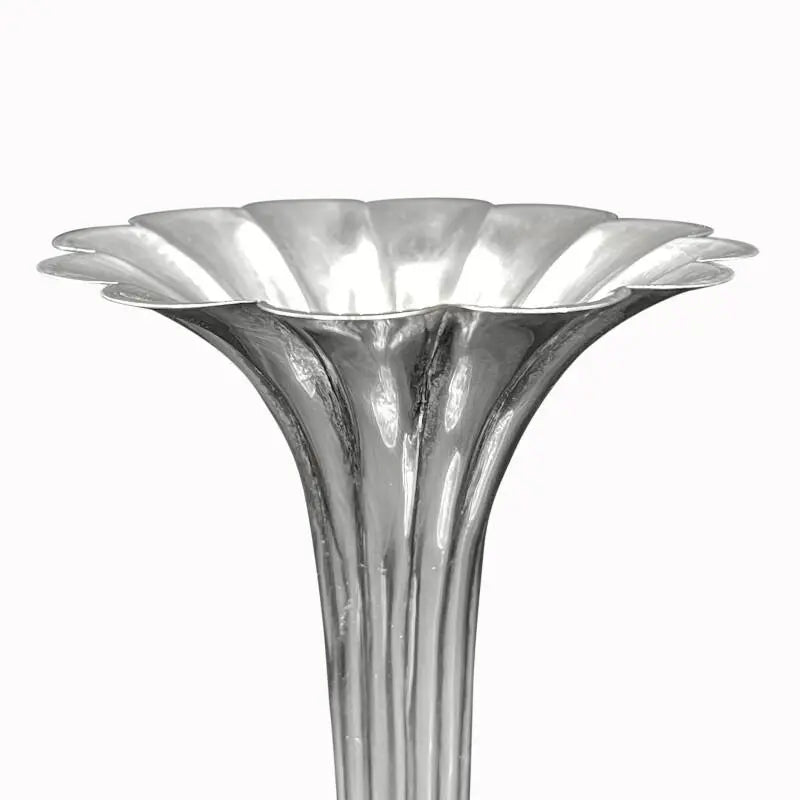 Japanese Art Nouveau Sterling Iris Trumpet Vases