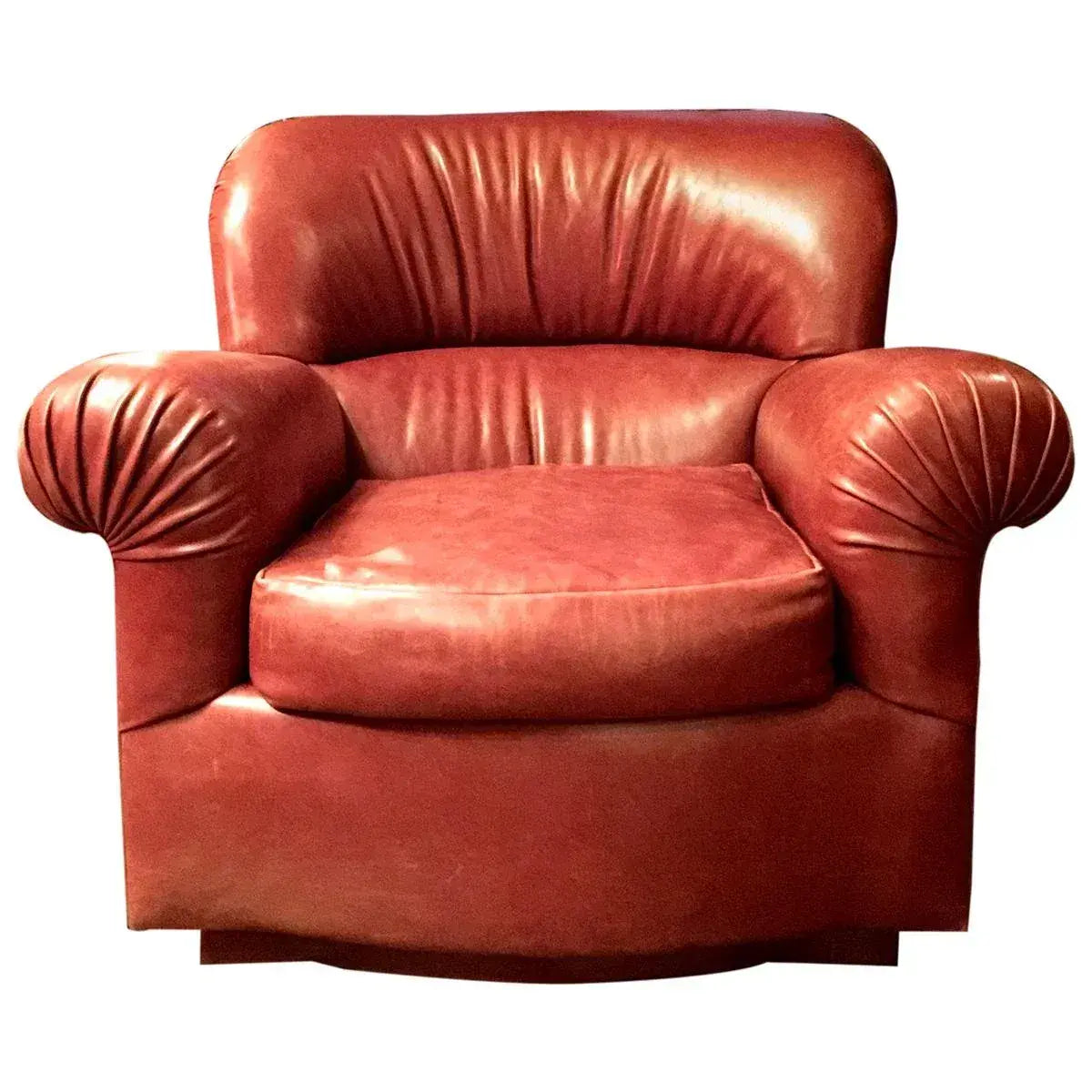 Cameron for Holly Hunt Roll Arm Leather Club Chairs