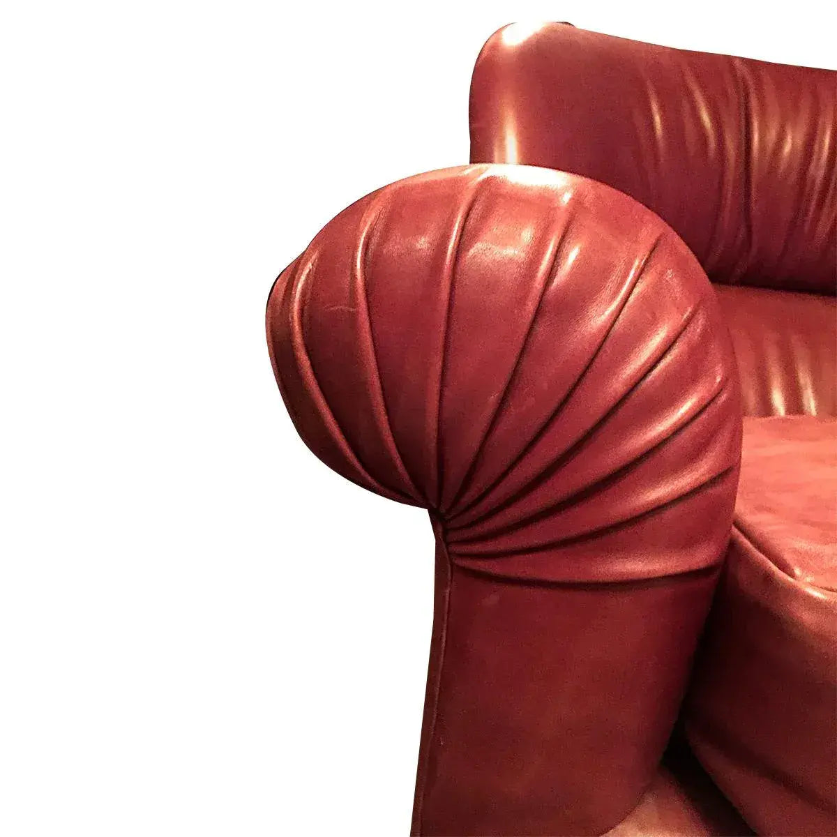 Cameron for Holly Hunt Roll Arm Leather Club Chairs