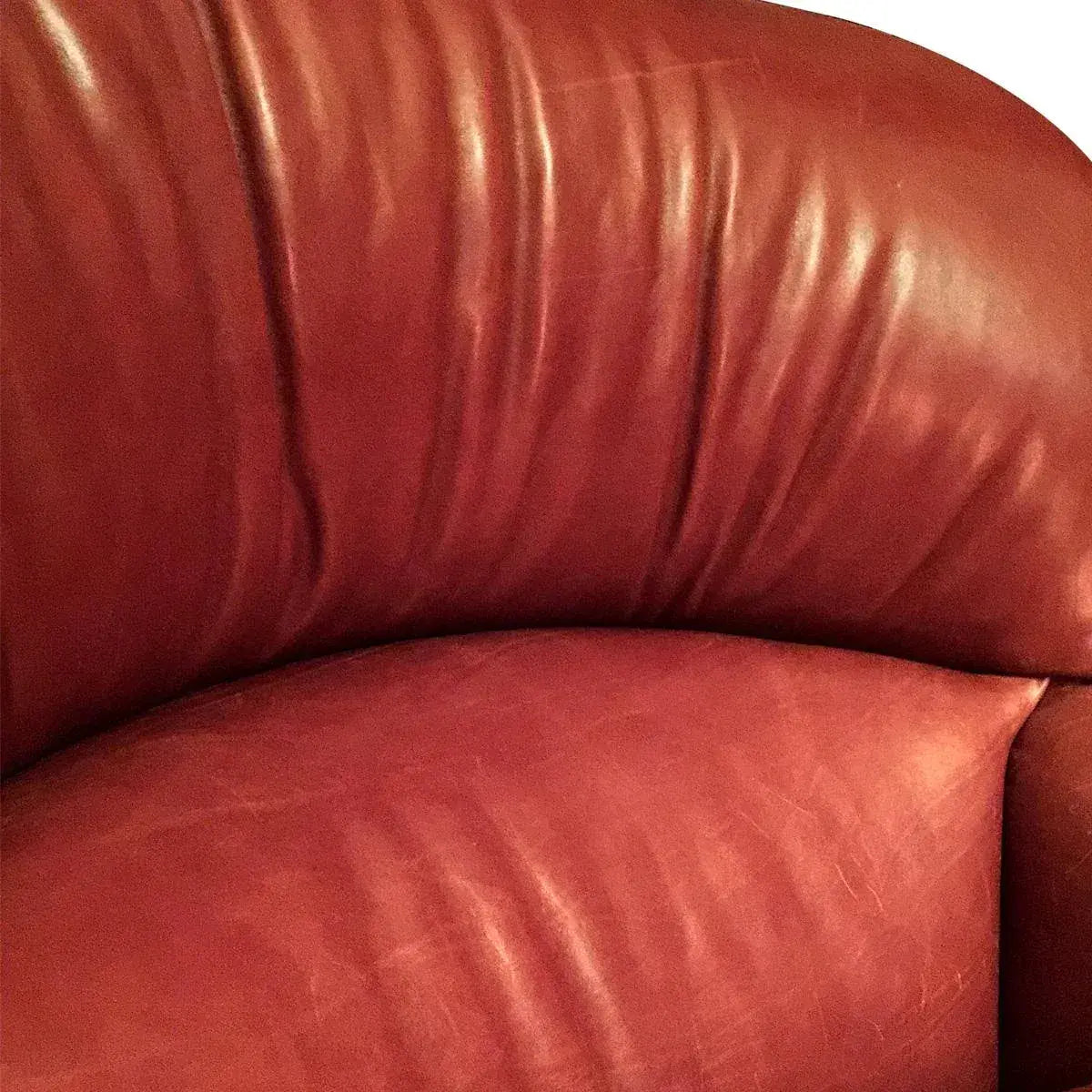 Cameron for Holly Hunt Roll Arm Leather Club Chairs