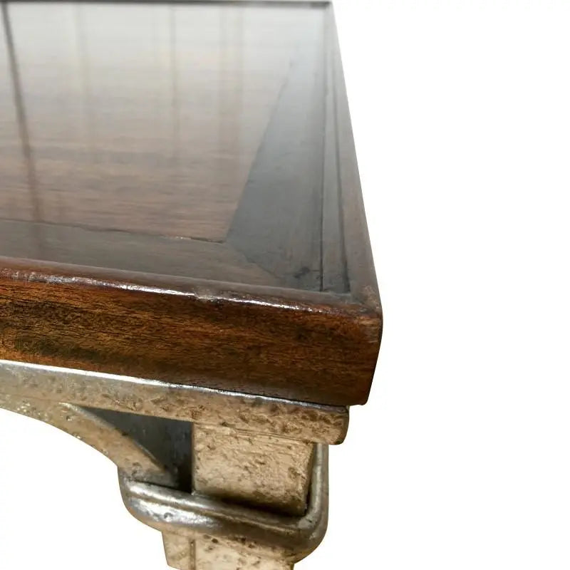 Dessin Fournir Silver Leg Mahogany Tray Top Coffee Table