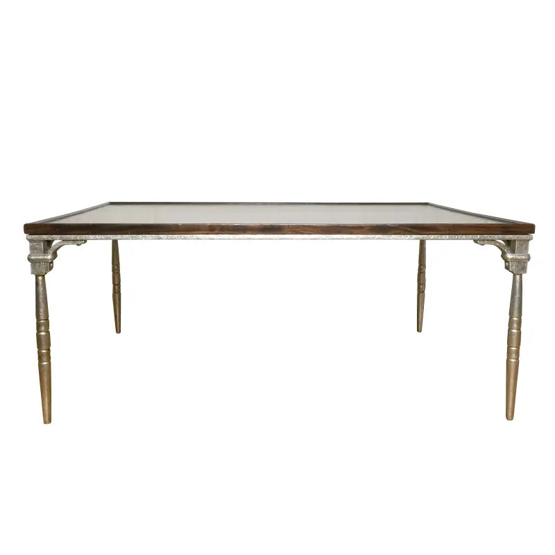 Dessin Fournir Silver Leg Mahogany Tray Top Coffee Table